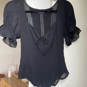 Reformation Delevan Top In Black